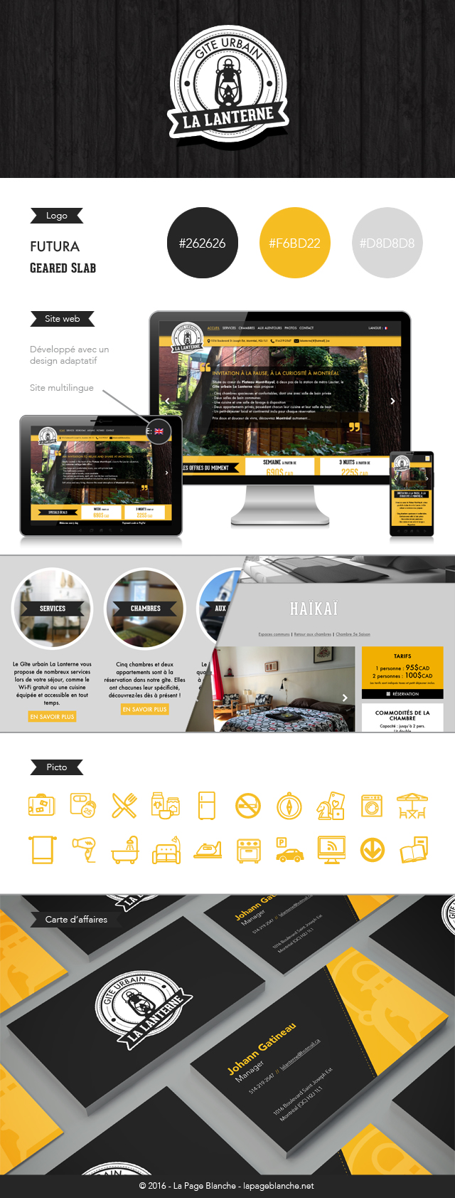 Site internet et logo du Gîte urbain La Lanterne